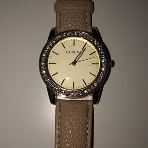 Tan wrist watch